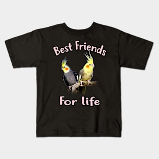 Whisker Wonderland Unique Tee Showcasing the Grace of Cockatiels Kids T-Shirt